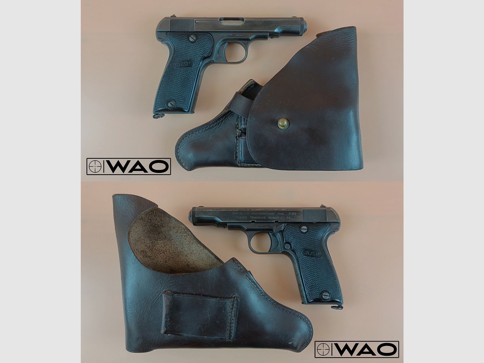 Zestaw MAB Mod. D, kal. 7,65mm Browning z kaburą i 2. magazynkiem