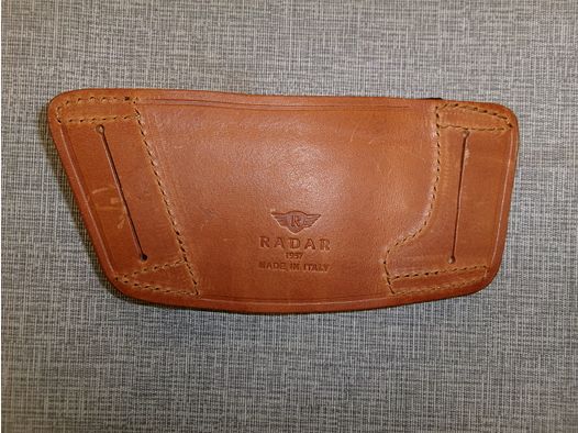 LARGE FLAT LEATHER HOLSTER RADAR AUTO