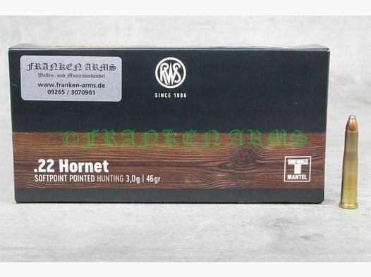 RWS	 Teilmantel SP .22 Hornet. 46gr. 3,0g 20 Stück Staffelpreise