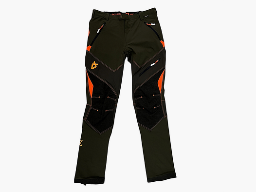 Pantalone strecht green/flou orange