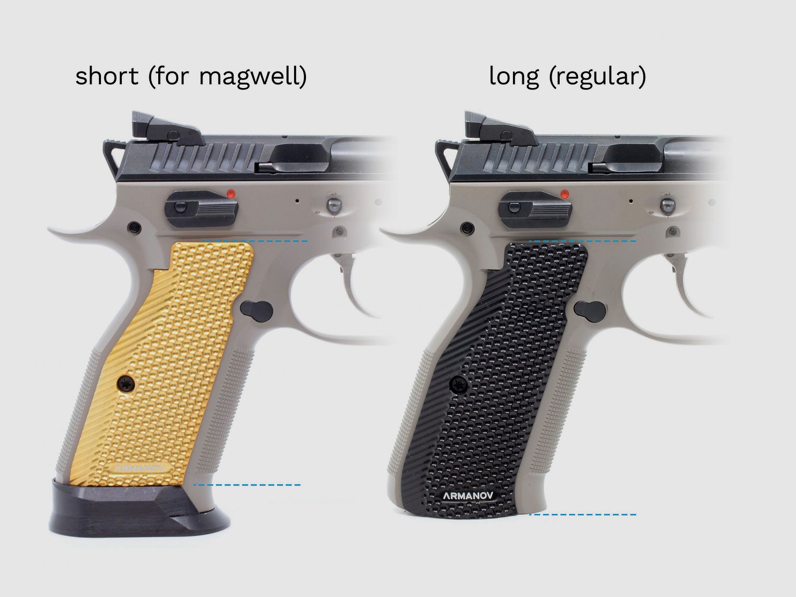 Okładziny Aluminiowe Armanov SpidErgo Gen 2 CZ Shadow 1-2 ,SP01, 75 - Krótkie - Pomarańczowe - M - pod Magwell, zdjęcie 3 z 3