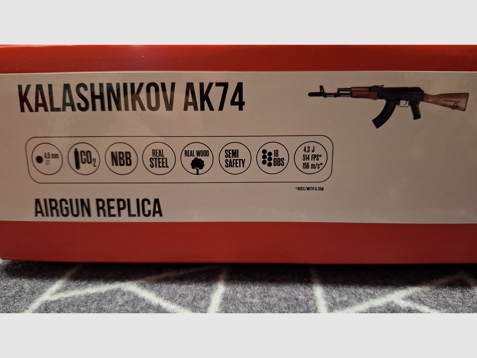 Kalashnikov AK74 G.S.G. Carabine à air Co2 4,5 mm - NEUF !