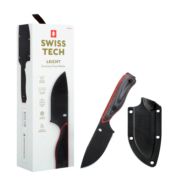 SwissTech Leicht Dolk m. Skede | Sort | 6,5cm, billede 1 af 5