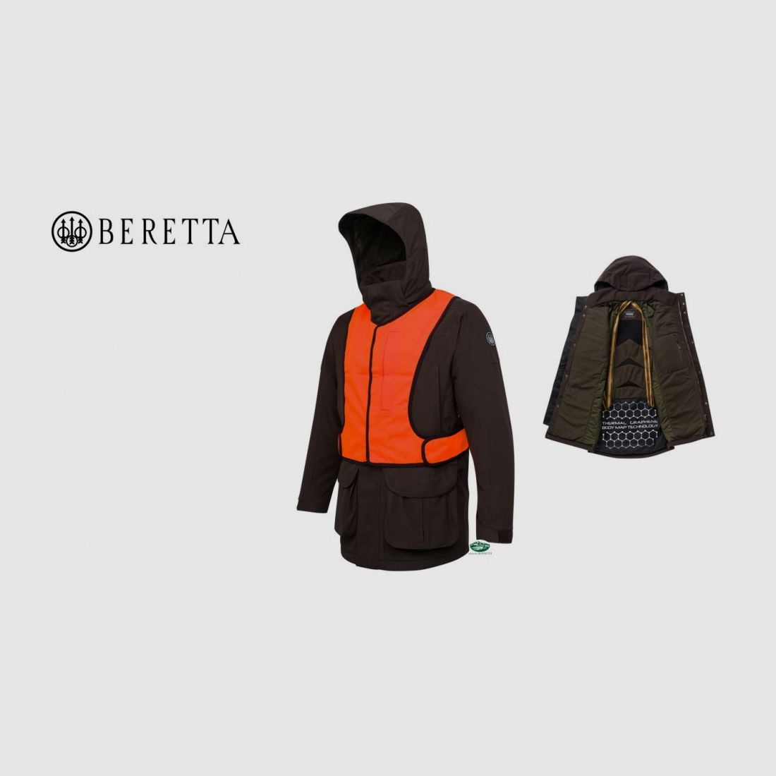 BERETTA Bakhold Thermo Jacke braun GU954, Bild 2 von 2