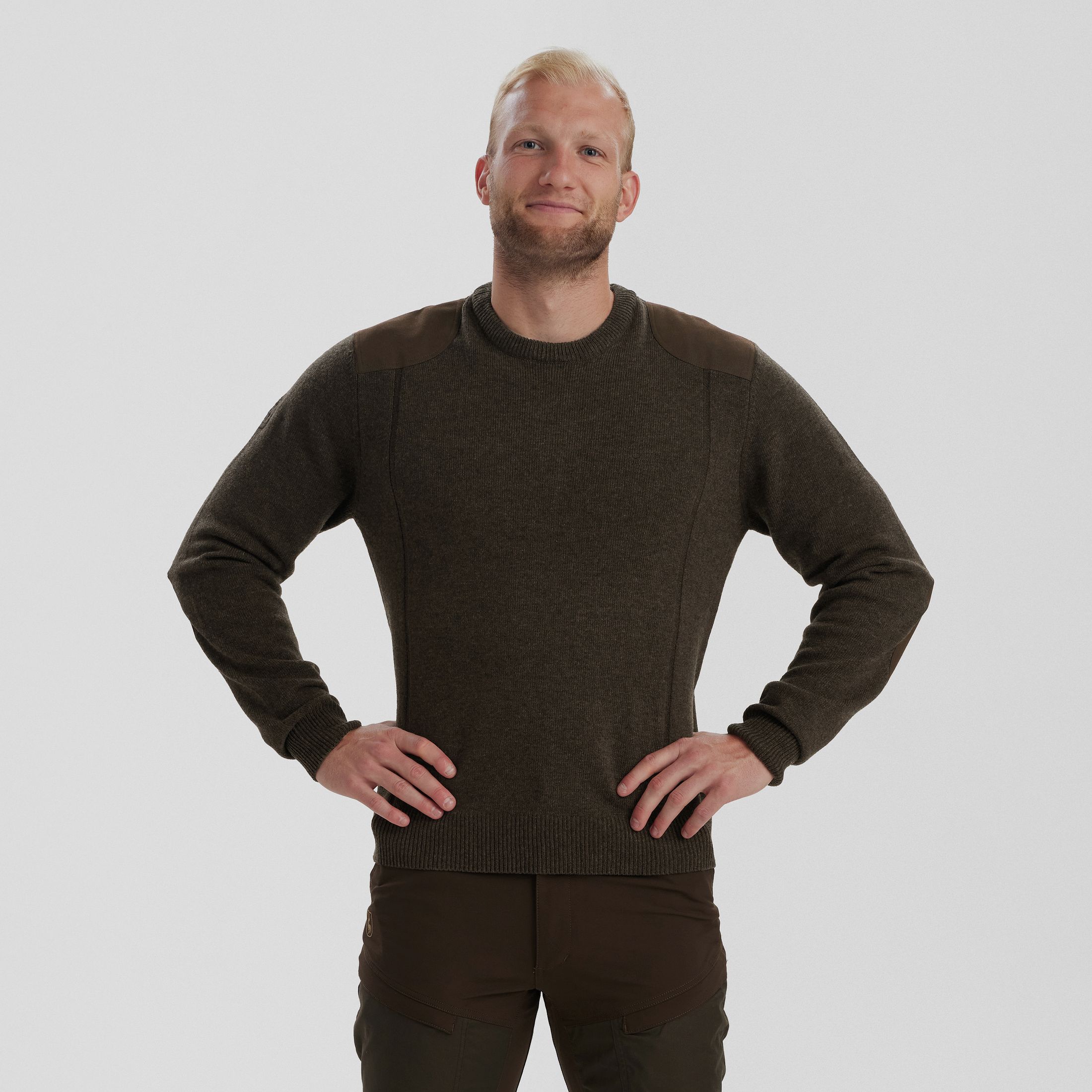 Sheffield pullover with round neck - Dark Elm - Size: M