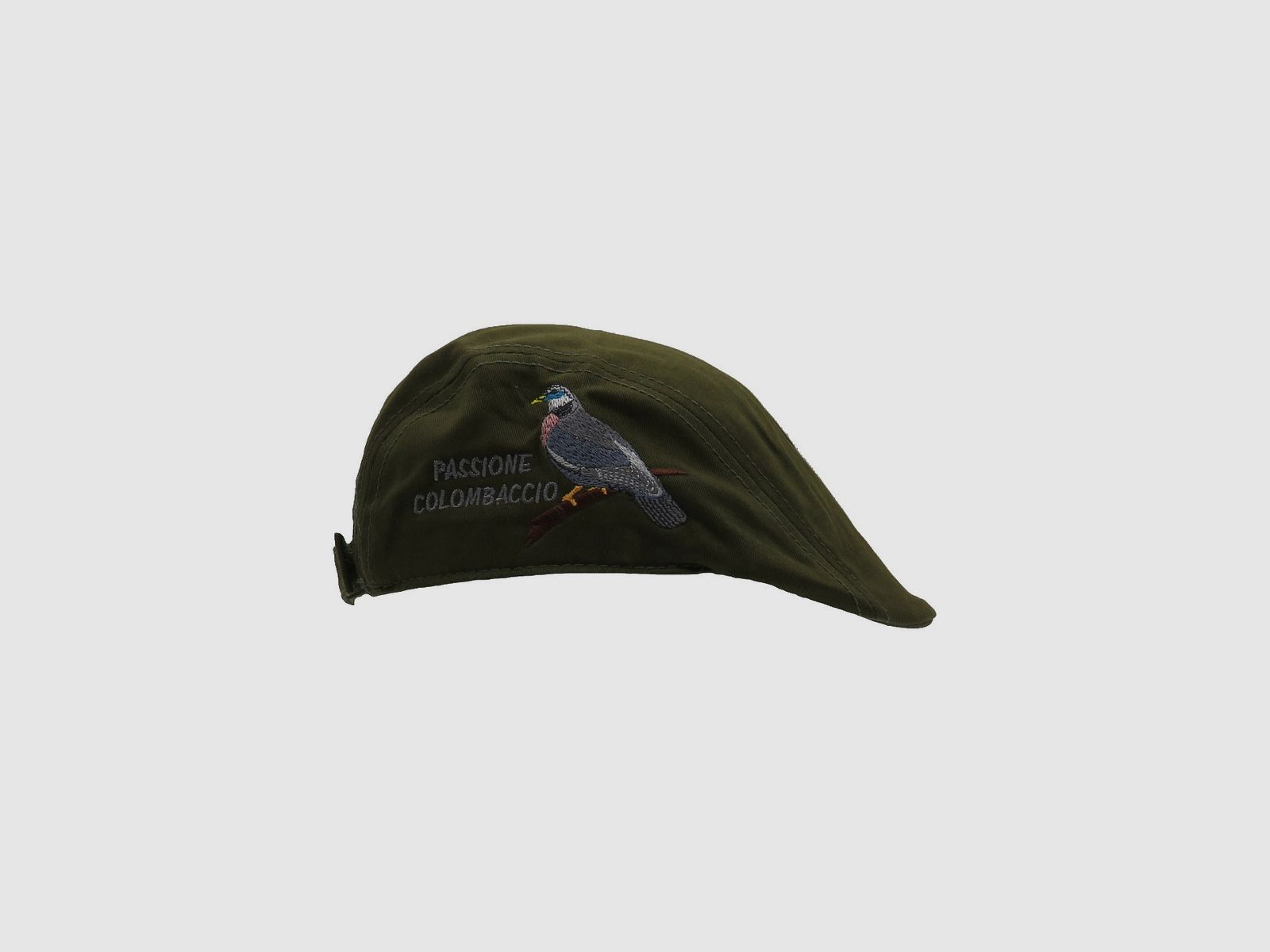 Casquette verte avec broderie de pigeon ramier, image 1 sur 3