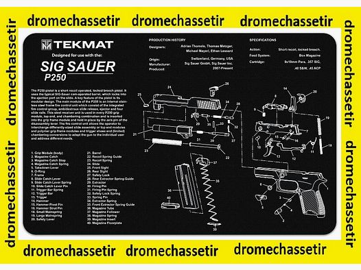 Reinigungstuch Neopren Dekor Pistole Sig Sauer P250
