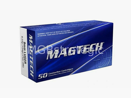 Magtech 9 mm Luger Full Metal Jacket 8,0g/124grs. 20x 50 pcs - pas d'expédition, uniquement retrait !
