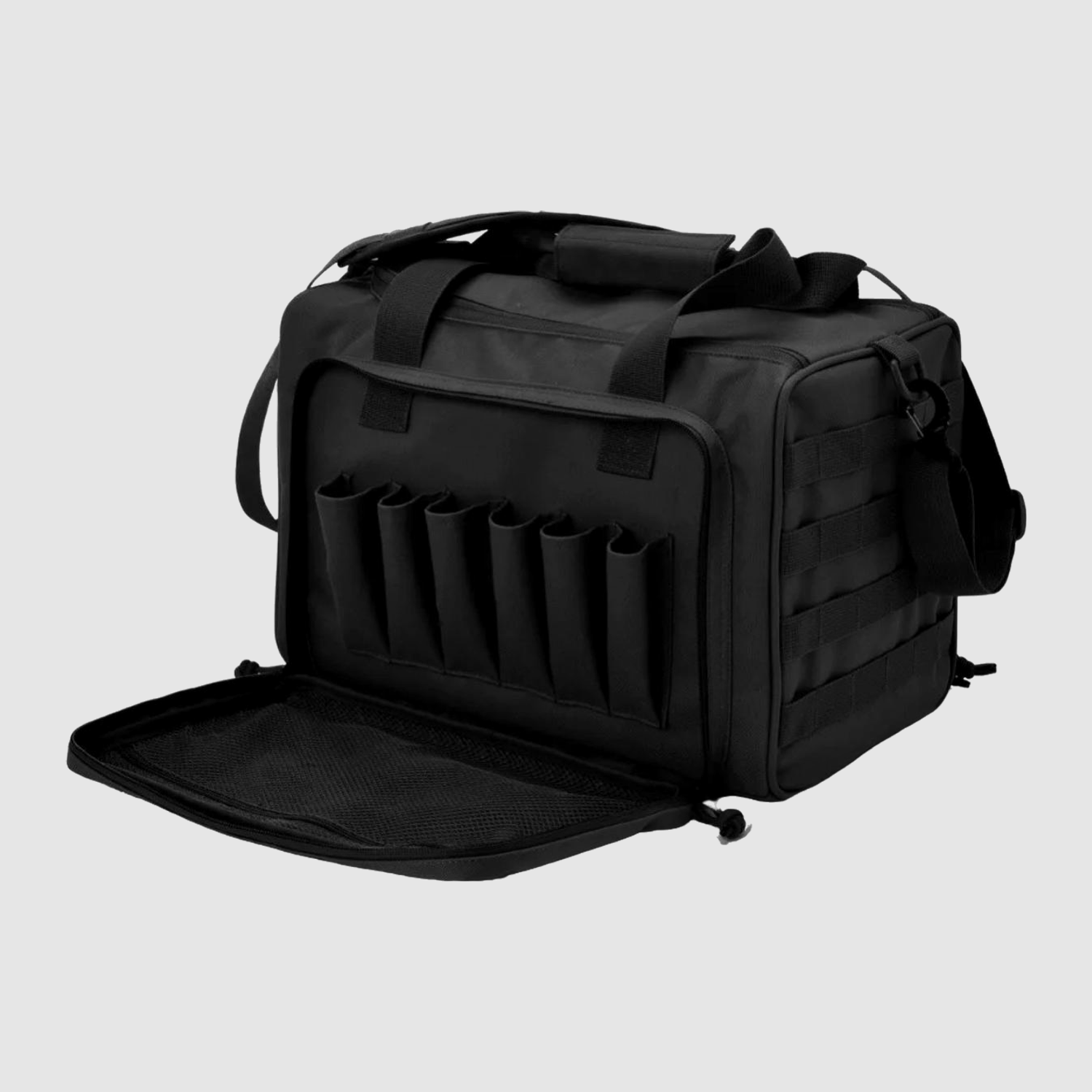 Tactical Shooting Range Bag for Handguns: Your Complete Gear Safely Organized in One Place (Black)