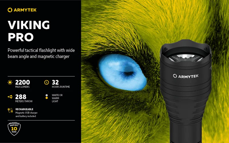 LAMPE ARMYTEK Viking Pro Magnet USB Extended Set – 2050 Lumens Warm, image 2 sur 20