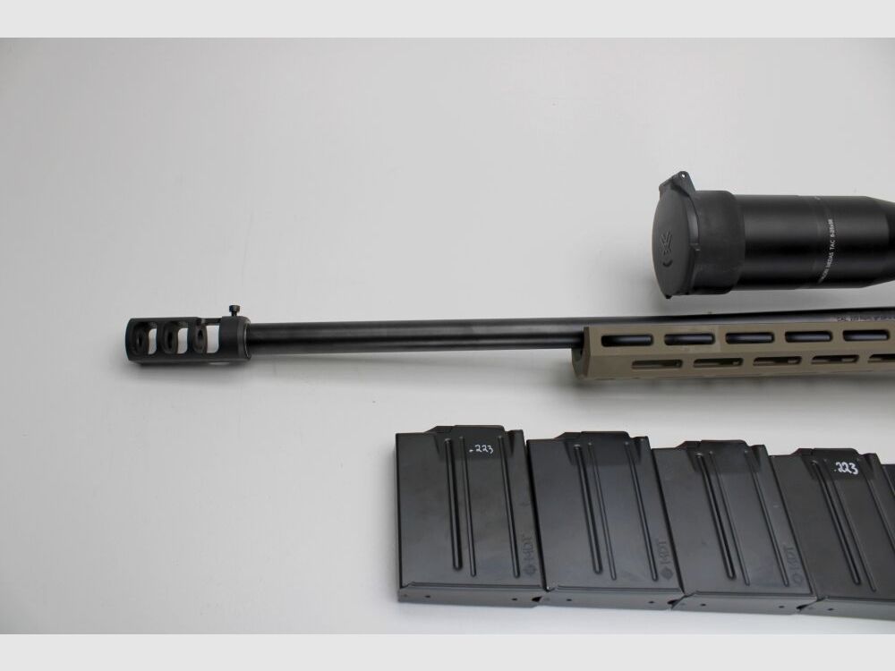 Rep. Rifle Tikka T3X CTR with MDT Stock Timney Trigger, Athlon 5-25x56 Scope .223Rem