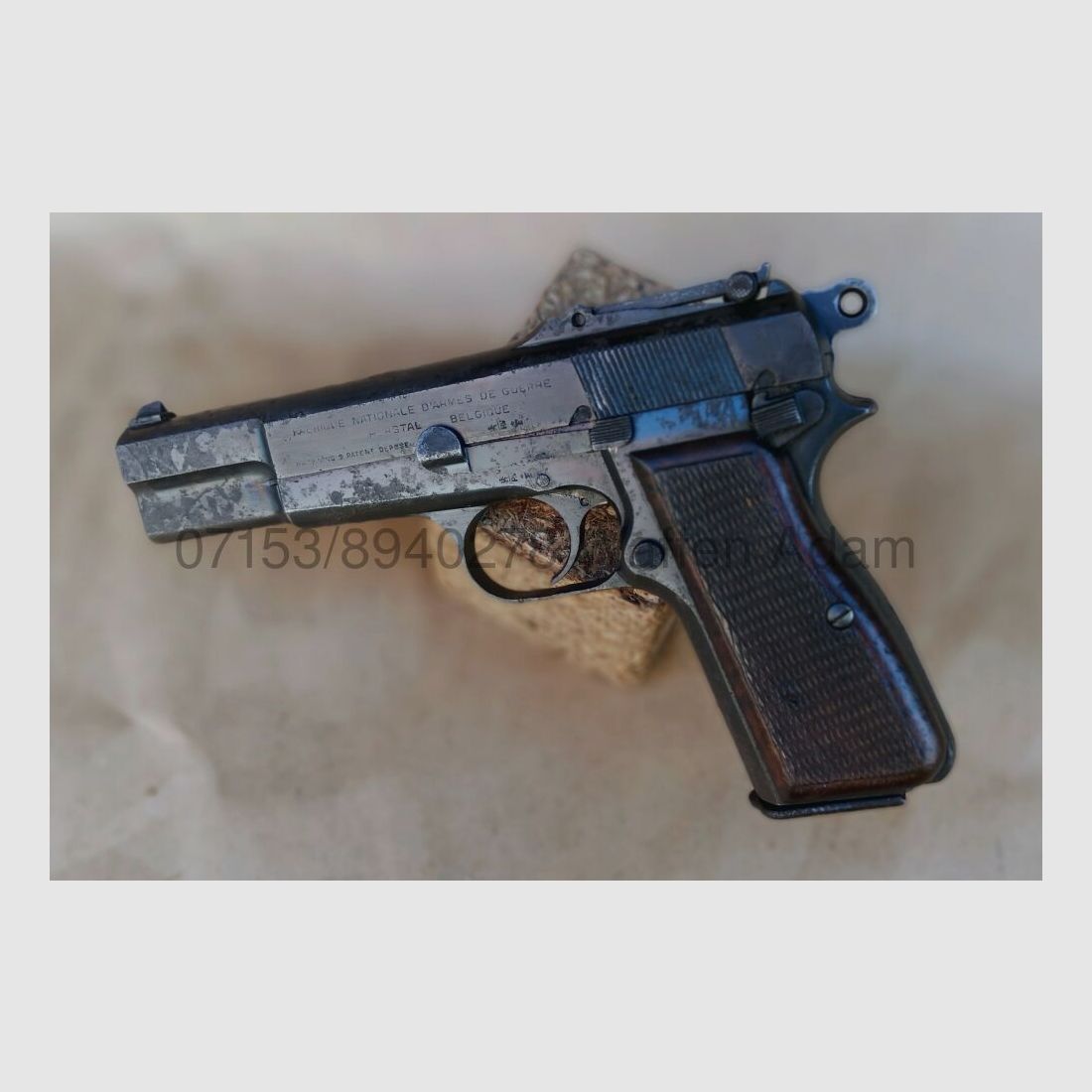 FABRIQUE NATIONAL WKII FN High Power - M.1935 mit Nut f. Anschlagschaft, Schiebevisier