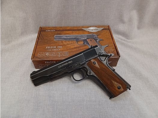 Colt Government 1911 used mit Holzgriff / 4,5 mm BB / BlowBack / CO2 / Pistole / OVP (78)