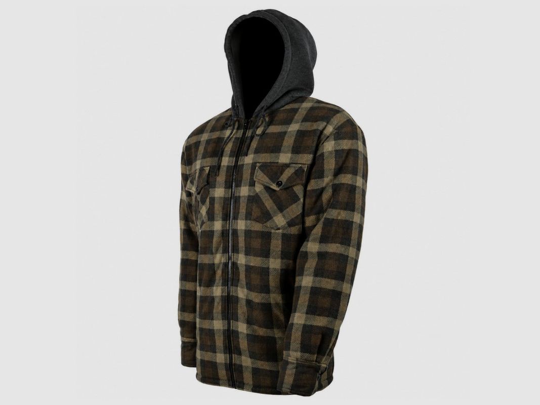 Sherpa-Hemd mit Kapuze 4 Taschen braun/rot M-3XL, Bild 7 von 15