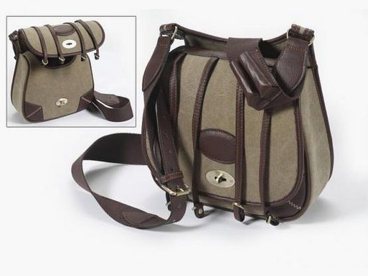 Fritzmann Jagdtasche aus schlammfarbigen Segeltuch