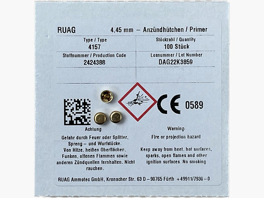 RWS Zündhütchen  Small Rifle 4157 4,45mm