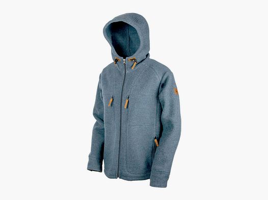 Hoodie in pile di loden "Kapuzenhuber" modello 2023, blu calcite