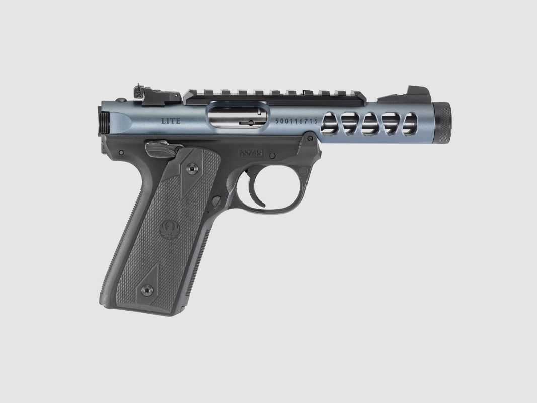 PISTOLET RUGER MARK IV 22/45 LITE ,22LR 4,40P 10CPS GRIS ANODIZ FILET