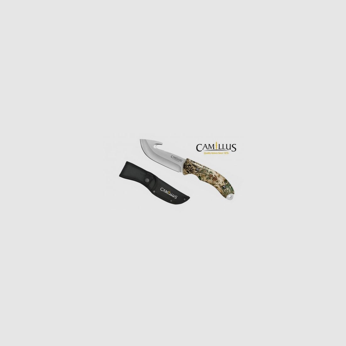 CAMILLUS Coltello a lama fissa Veil mimetico con gancio scuoiatore