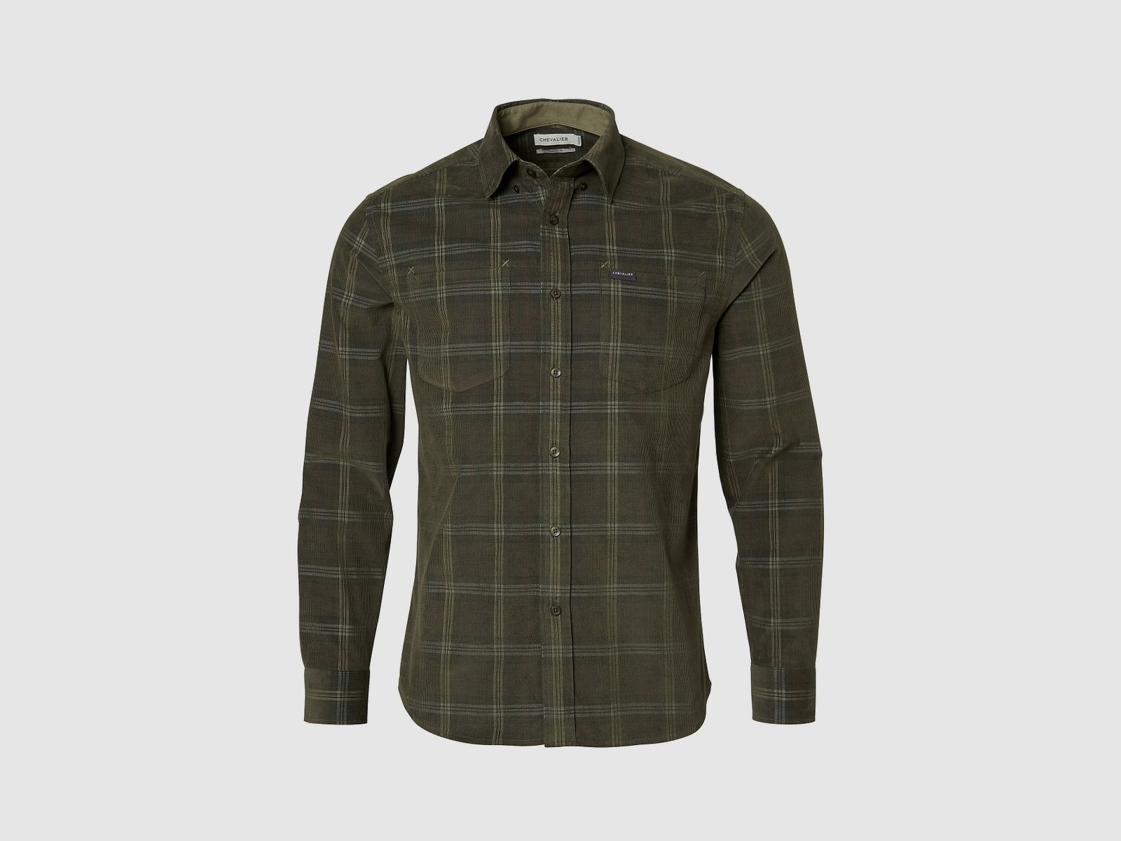 Chevalier Walton Light Cord Shirt Men Hunter Green Checked XL