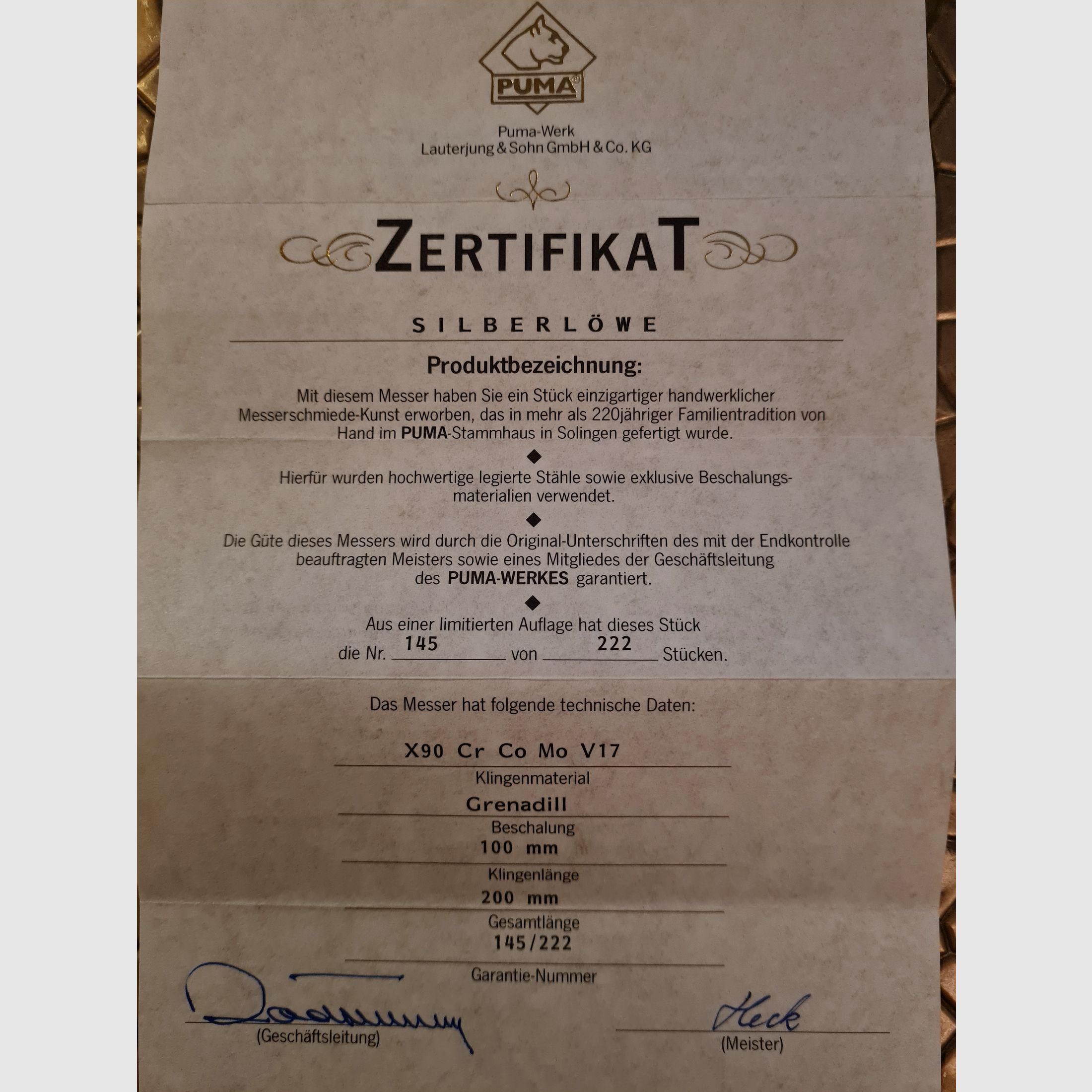 Puma Zilveren Leeuw Nr. 145/222