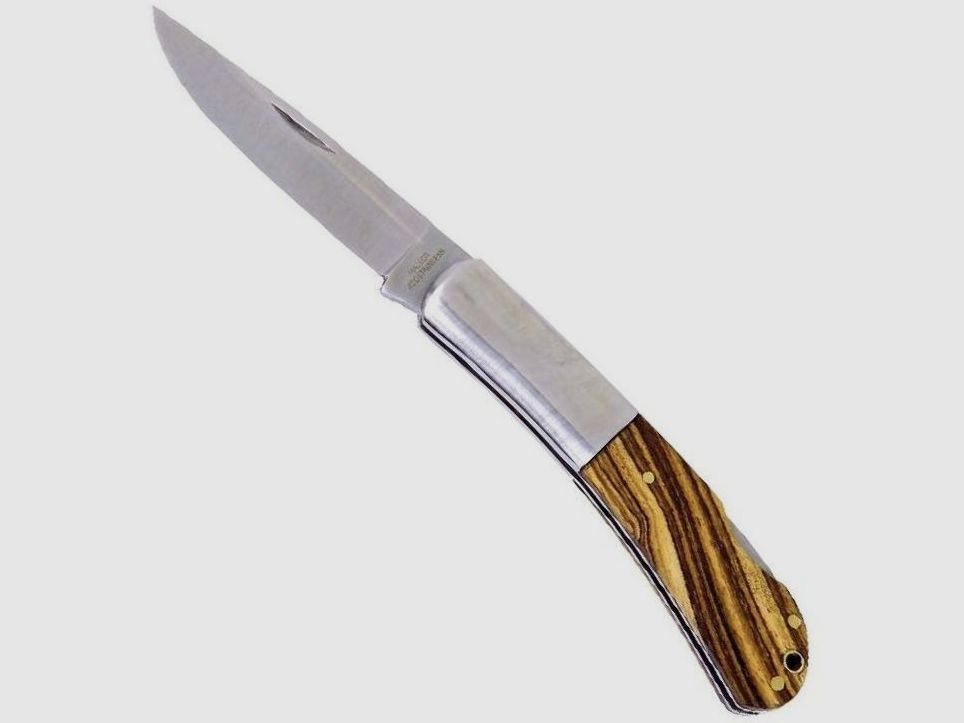 Taschenmesser Stahlbacken Zebraholz, 420, 75mm §42a konform legal führen