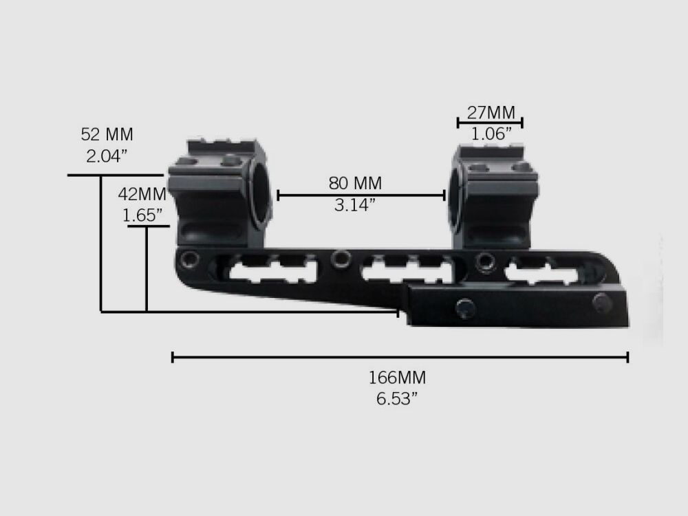 Soporte Cantilever Picatinny Konus para 1" y 30mm