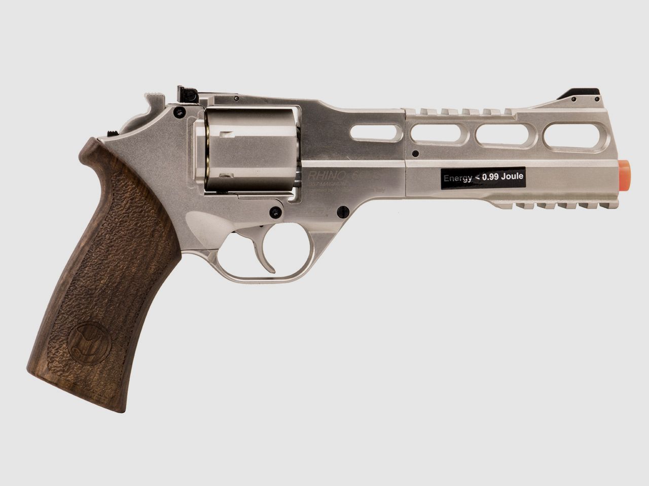 CO2 Softair Revolver Chiappa Rhino 60 DS Chrome Vollmetall nickel Kaliber 6 mm BB (P18)