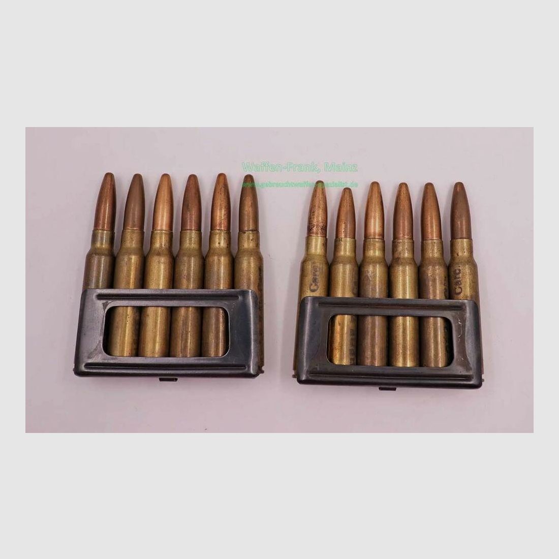 Italian - Various cartridge cases on loading frames