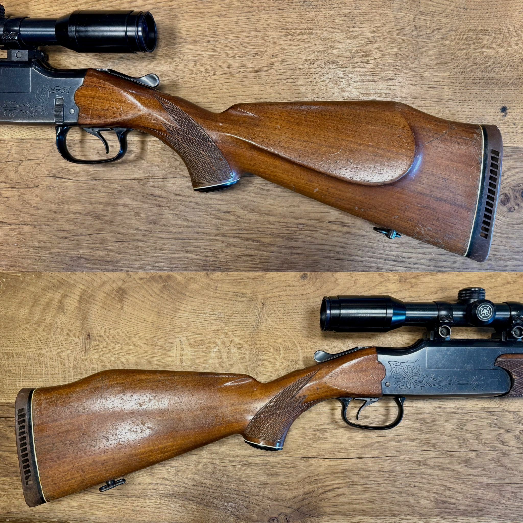 Voere Bockbüchsflinte mit Handspannung und Zielfernrohr