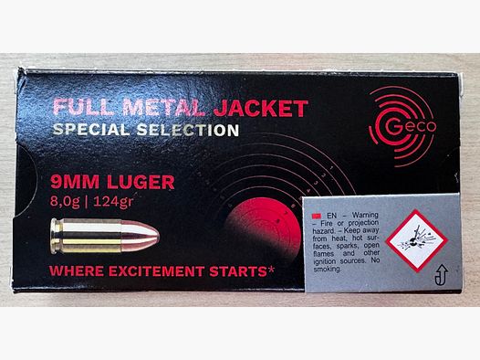 Geco Pistol Cartridge Special Selection Cal. 9mm Luger VM 124grs