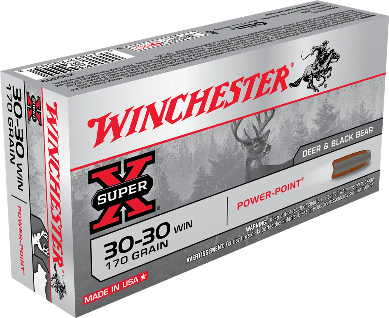 Packung mit 20 Winchester .30-.30 Win. Super X POWER-POINT (Soft Point) / 170 grains, Bild 1 von 2
