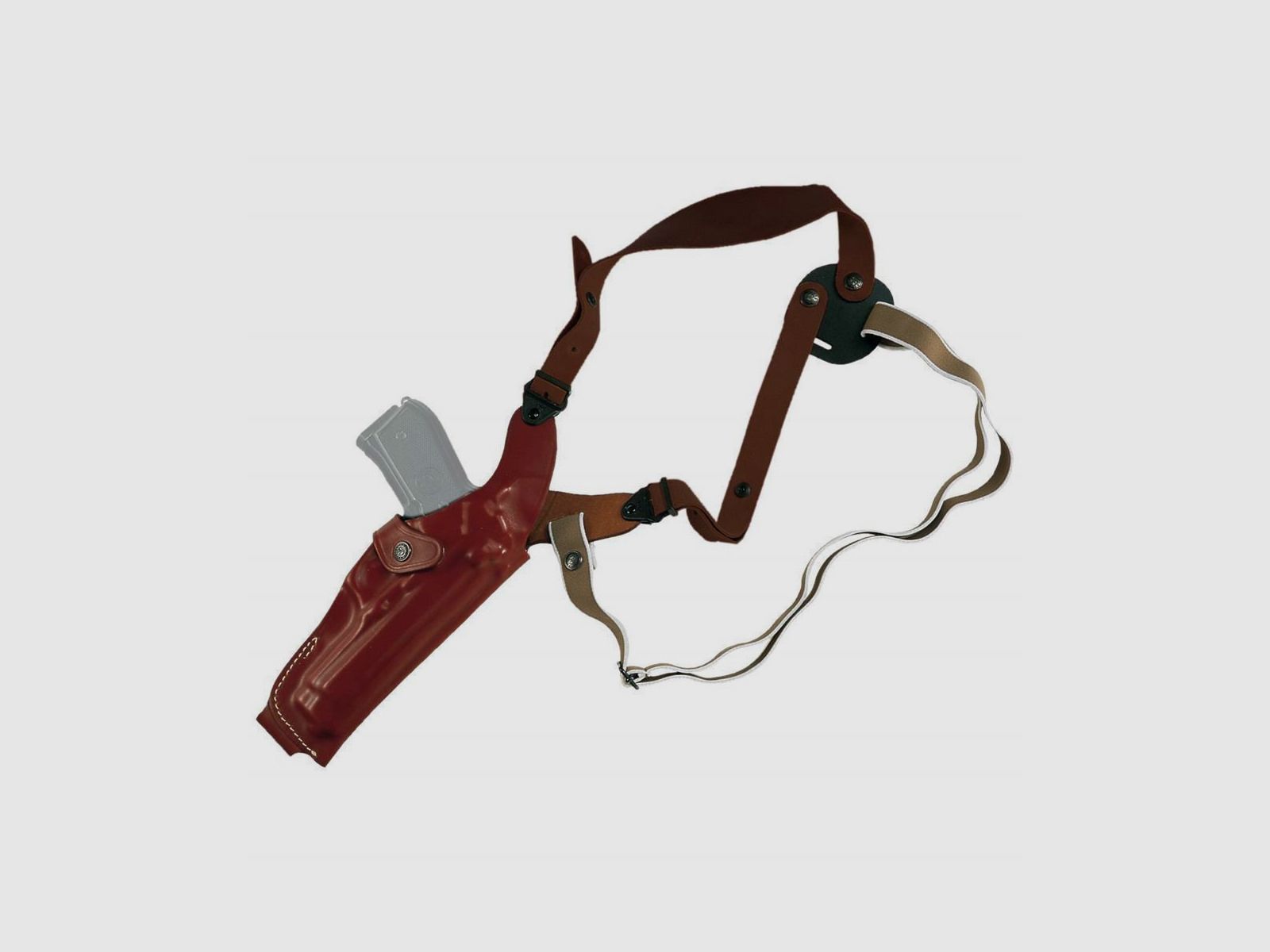 Vertikales Schulterholster aus geformtem Leder 4" S&W N-Frame-Schwarz-Rechtshänder