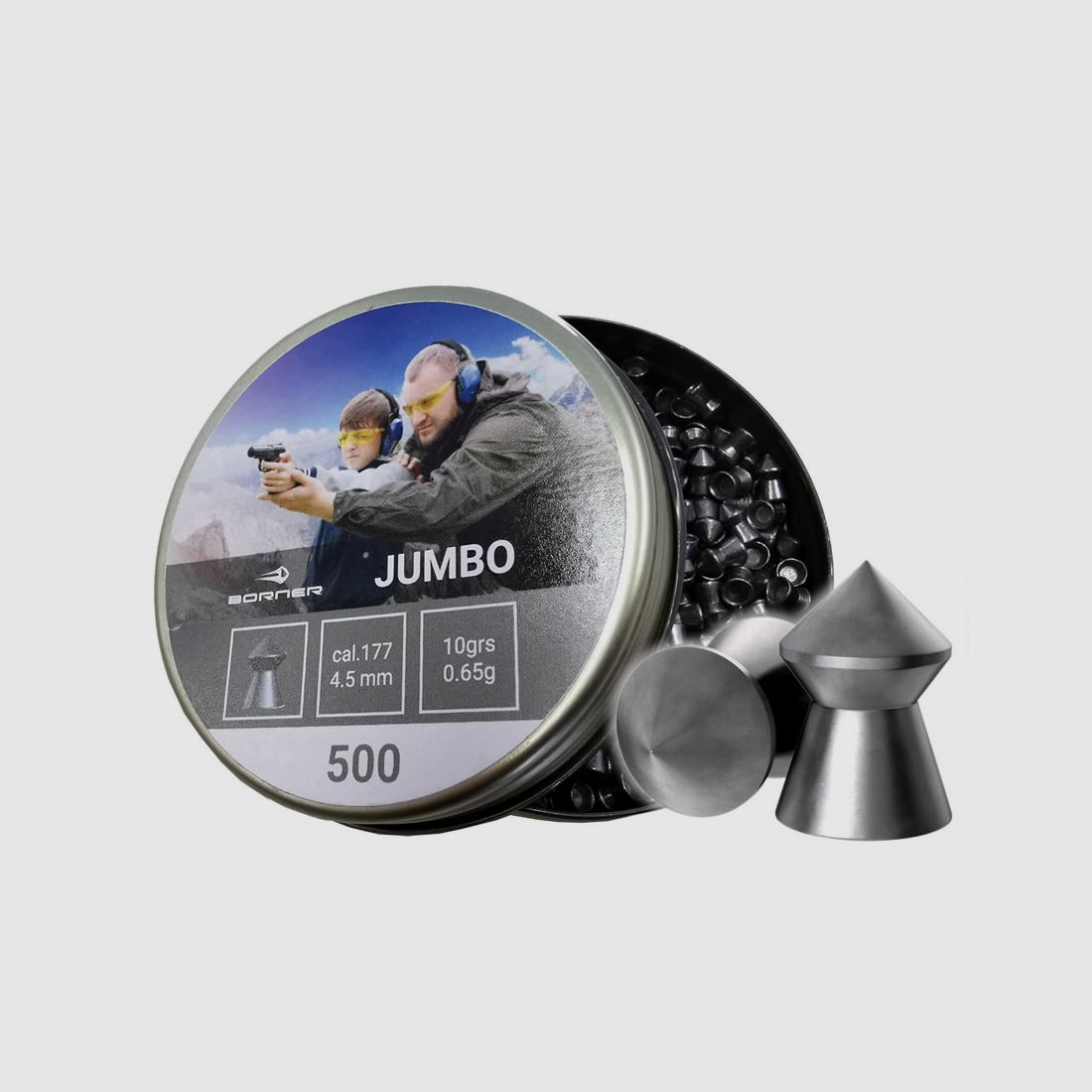 Spitzkopf Diabolos Borner Jumbo Kaliber 4,5 mm 0,65 g glatt 500 StĂĽck