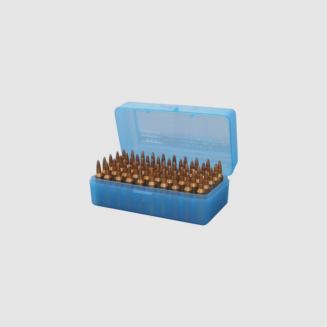 MTM RSLD-50 Scatola per Munizioni 223 WSSM, 243 WSSM & 500 S&W MAG Blu Trasparente, immagine 1 di 2