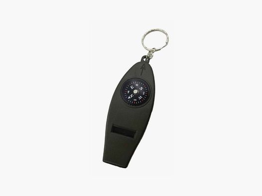PFEIFE + KOMPASS + LINSE + THERMOMETER
