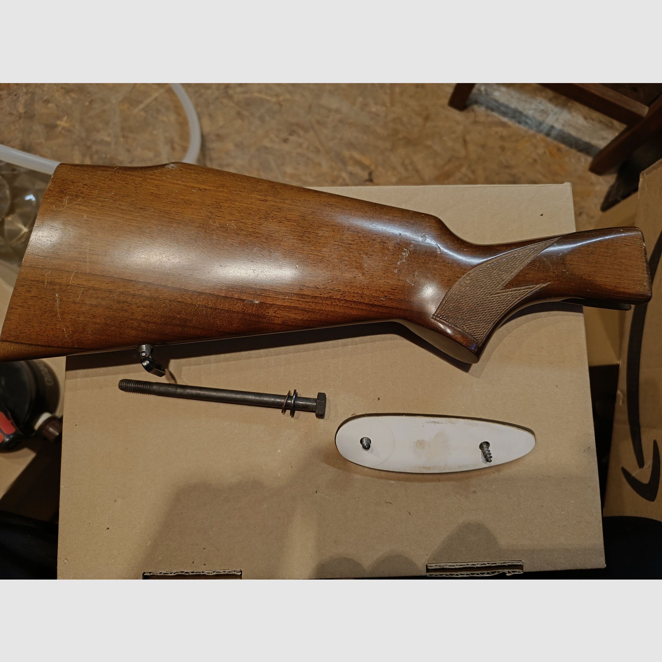 Wooden stock Anschütz 522 525 used spare part walnut