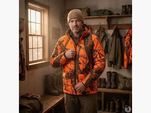 Doudoune STAGUNT Alaskan réversible kaki et orange Blaze