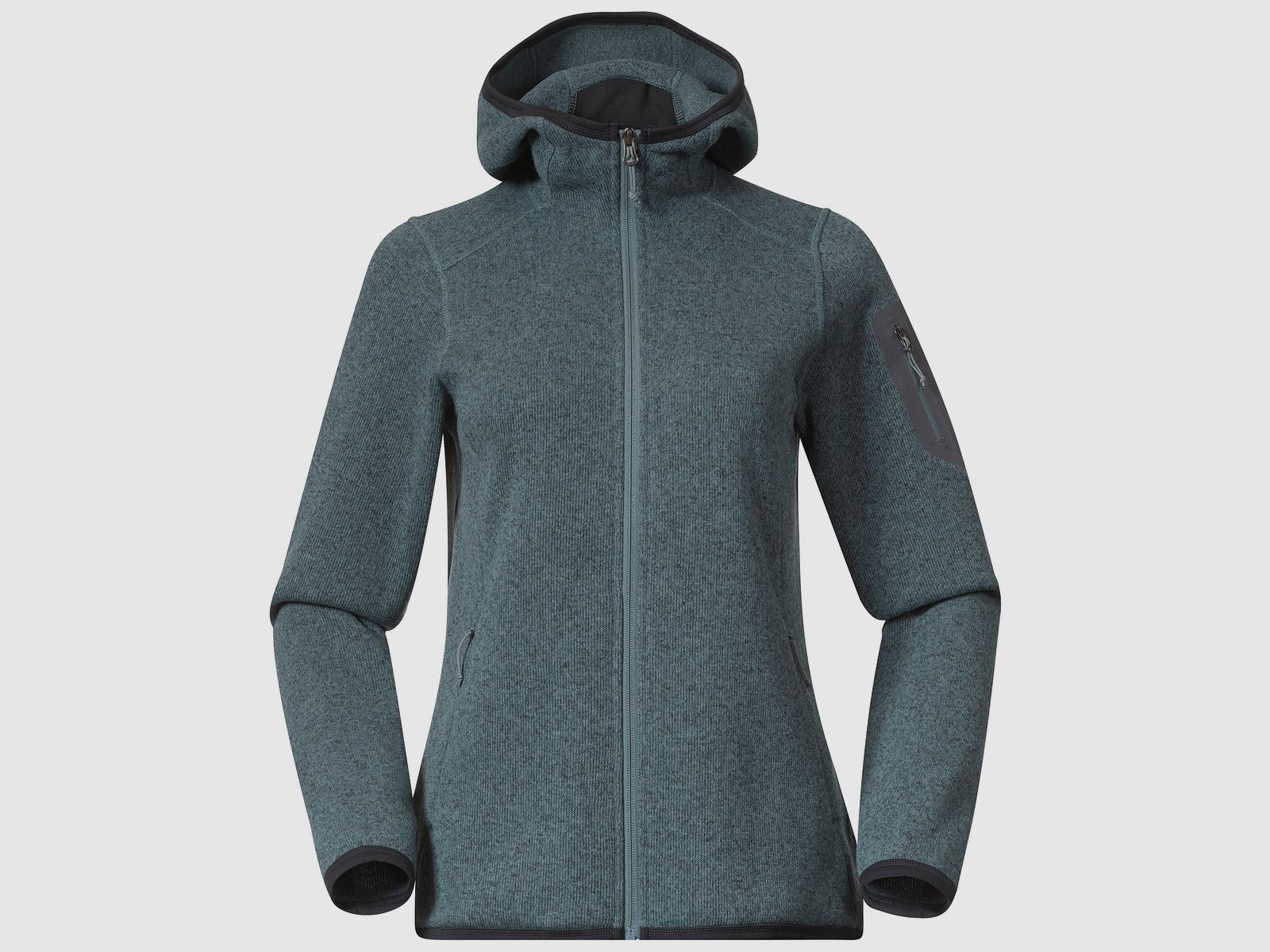 Bergans Kamphaug Knitted Hoodie Women Grey Sage M