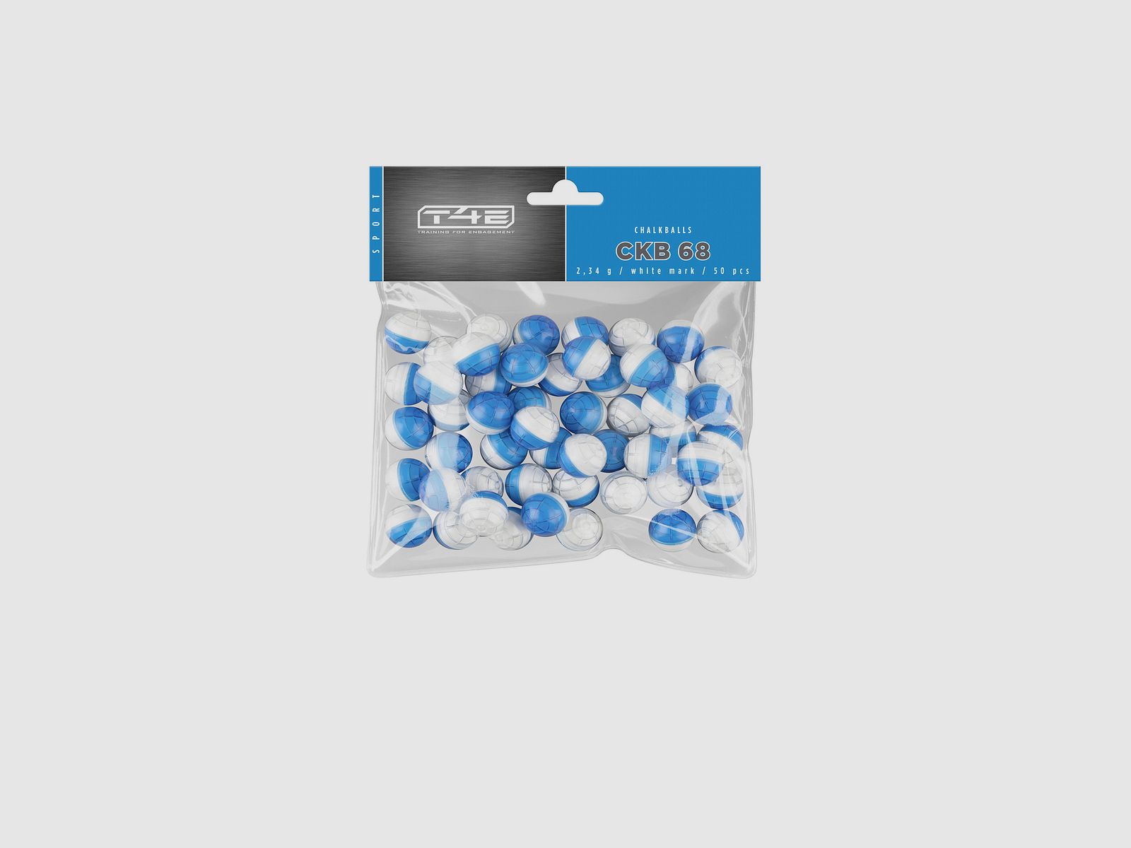 T4E Sport CKB Chalk Blue Cal. .68 – 2.34g – 50pcs – Paintball Marker, image 1 of 2