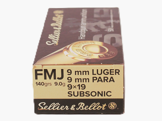 sellier & bellot 9×19 fmj 140grs subsonic