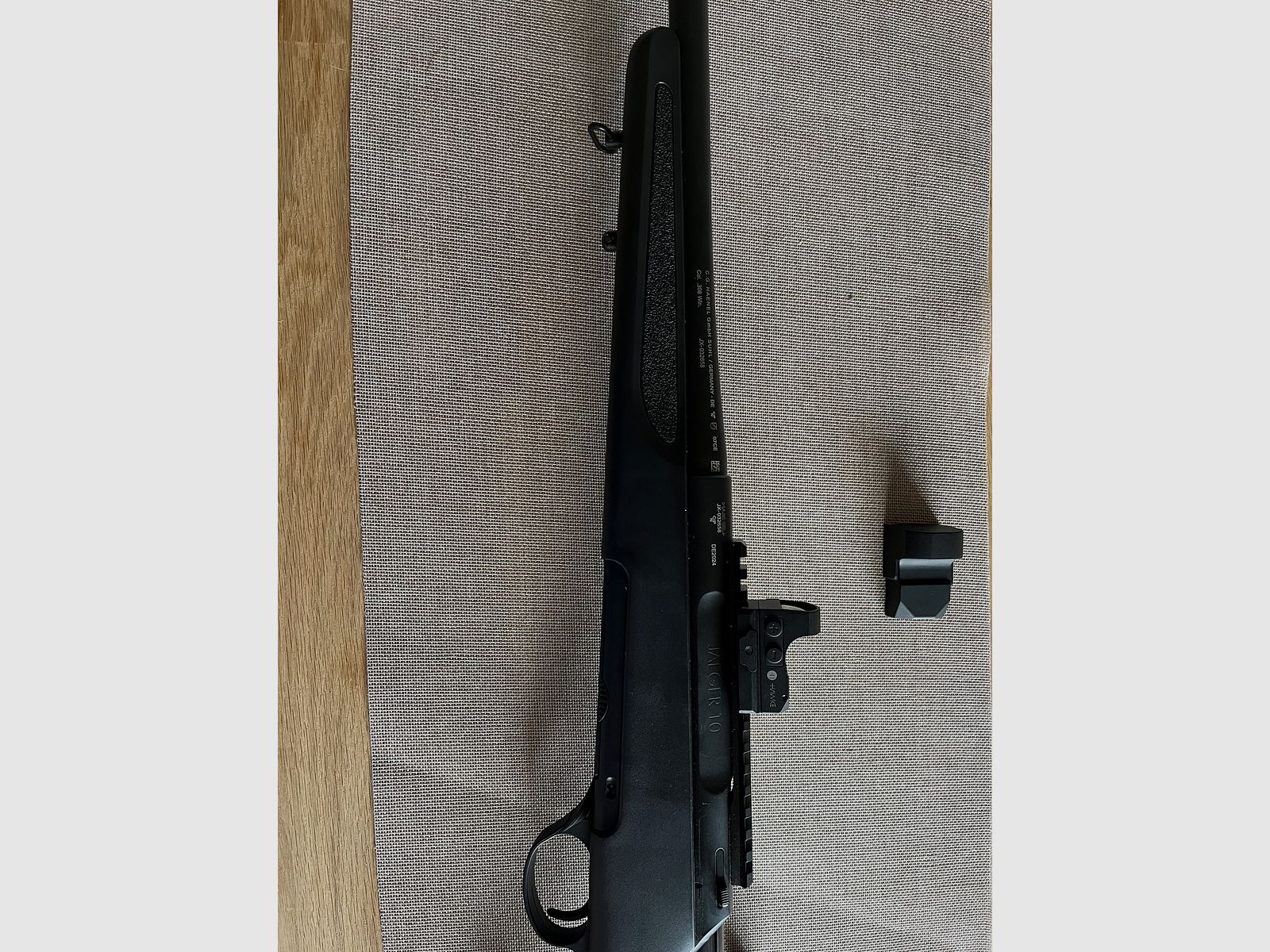 Haenel Jäger 10 Kaliber 308, incl. Schalldämpfer und Leuchtabsehen, Kunststoff anthrazit neuwertig