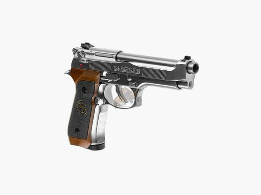 M92 Mod. Samurai Edge GBB CO2 Argento Metallo Pieno (Argento/Legno) Airsoft -F-