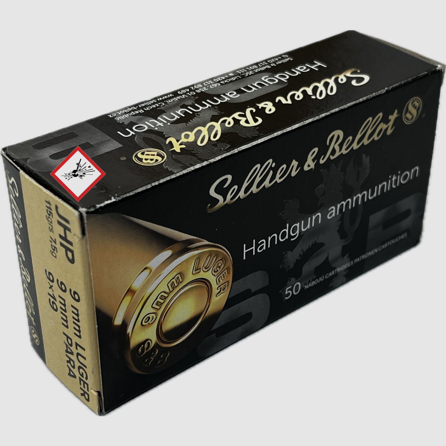 Sellier & Bellot cartuccia per pistola cal. 9mm Luger JHP 115gr.