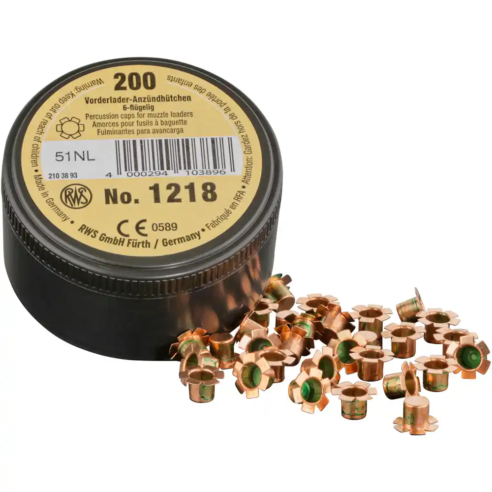 RWS ZÜNDHÜTCHEN - 6-FLÜGELIG - 5,90 MM #1218 - 200 STÜCK, Bild 1 von 2