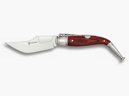 pequeño cuchillo de bolsillo navaja española 5cm hoja madera de Stamnia roja