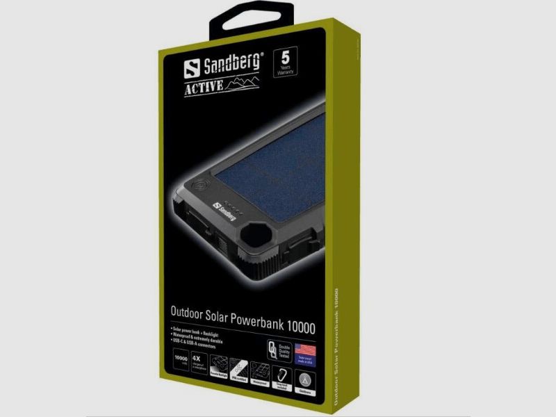 SANDBERG – OUTDOOR SOLAR POWER BANK 10000 MAH, image 2 of 2