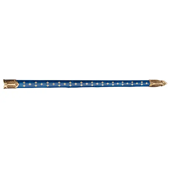 Réplique Denix d'épée médiévale Française EPEE FLEUR DE LYS FOURREAU BLEU 109 CM, image 7 sur 14