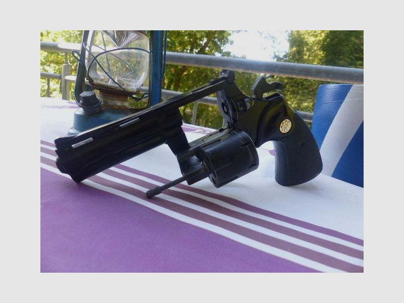 Schwerer Revolver Python Cal. .380k (9mm R) brüniert 6-Schuss Trommel