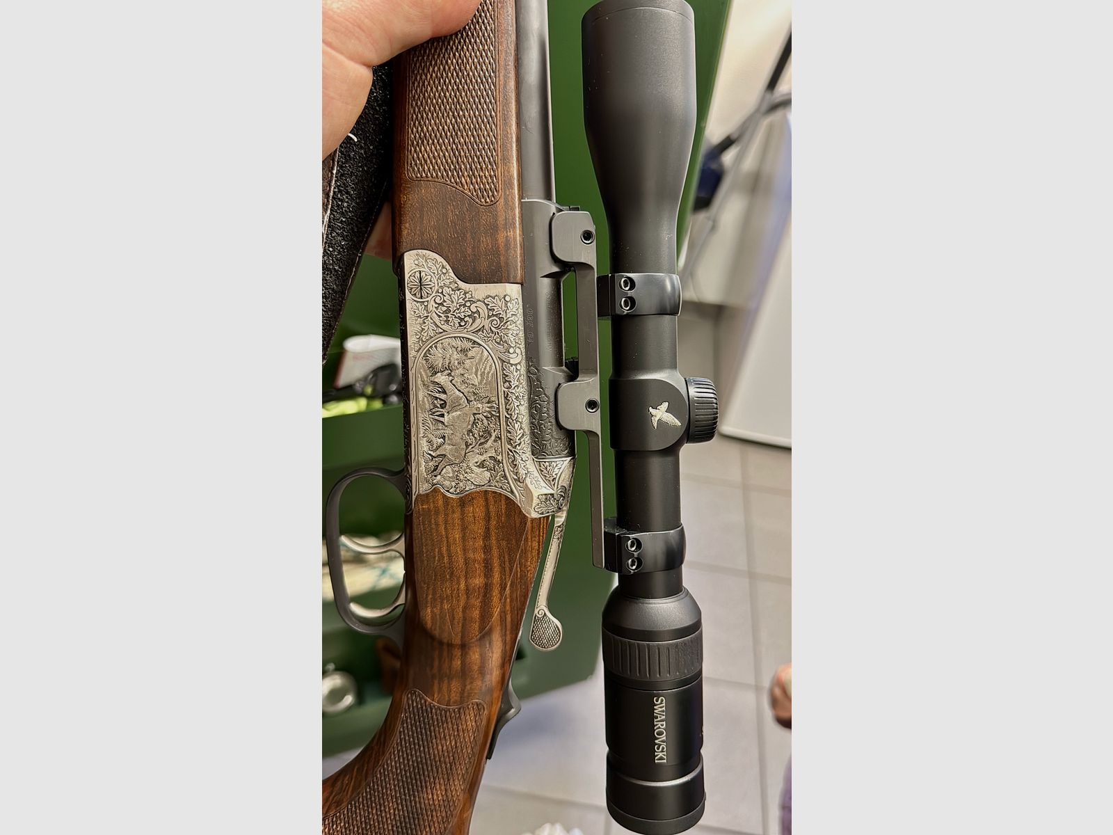 Merkel Bockbüchsflinte B4 Kal. 8x57 IRS, 12/76 inkl. Swarovski Z3 3-9x36